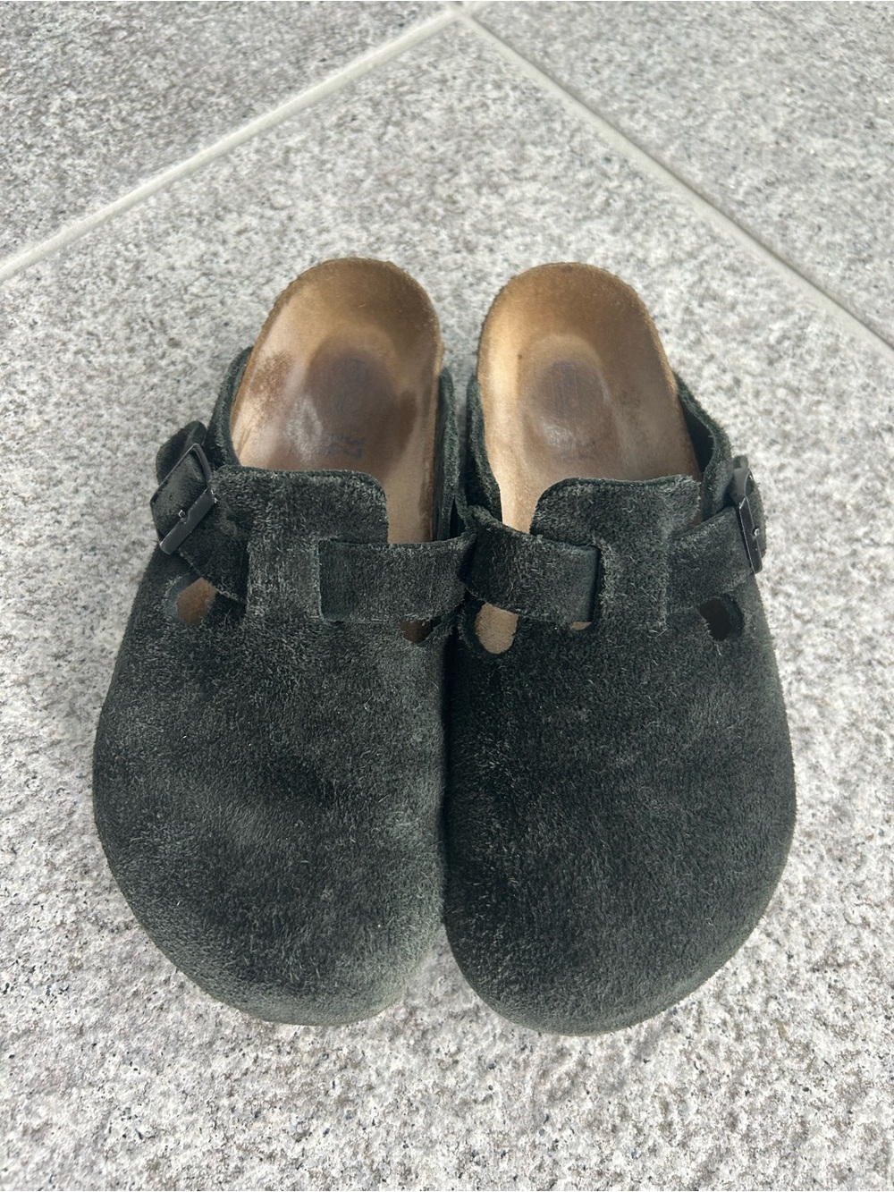 Birkenstock Boston soft footbed black suede 37 (ladies 6-6.5) regular (wide)